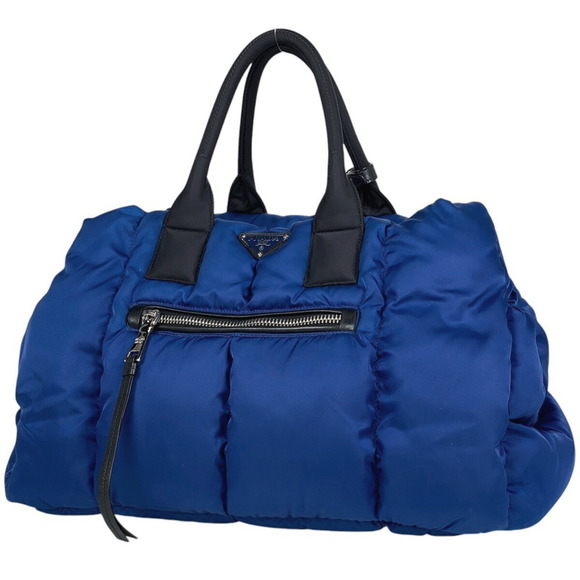Prada bomber Shoulder Bag Tessuto nylon blue Nero Black - Picture 1 of 8